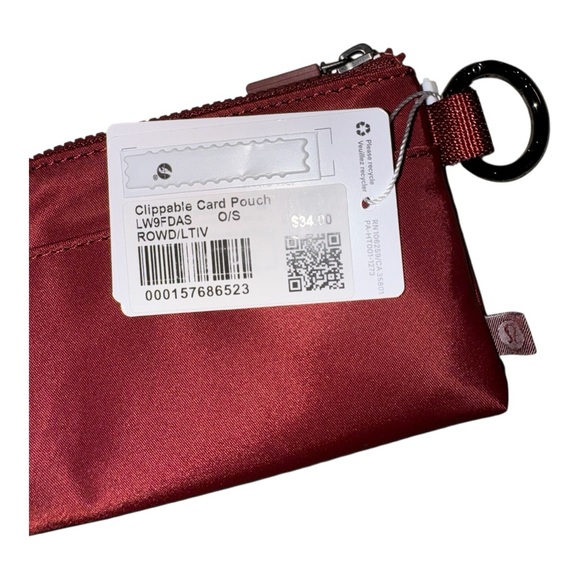 Lululemon Clippable Card Pouch, Rockwood /Light Ivory OS NWT - Picture 3 of 6